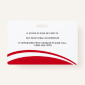 Gepersonaliseerde Service Dog Eenvoudige Moderne F Badge (Achterkant)