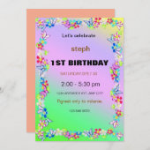 Gepersonaliseerde Sesamstraat verjaardagsuitnodigi Kaart (Voorkant / Achterkant)