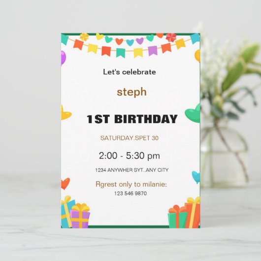 Gepersonaliseerde Sesamstraat verjaardagsuitnodigi Kaart (Staand voorkant)