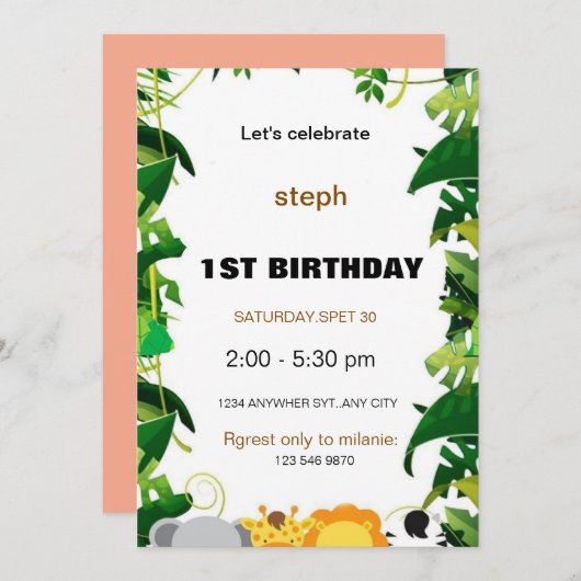 Gepersonaliseerde Sesamstraat verjaardagsuitnodigi Kaart (Voorkant / Achterkant)