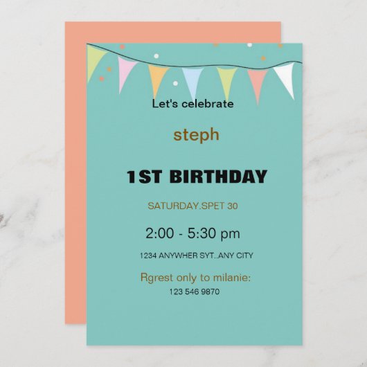 Gepersonaliseerde Sesamstraat verjaardagsuitnodigi Kaart (Voorkant / Achterkant)