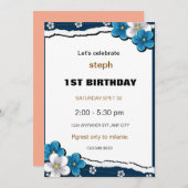 Gepersonaliseerde Sesamstraat verjaardagsuitnodigi Kaart (Voorkant / Achterkant)