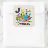 Gepersonaliseerde  Sesamstraat Vrienden Vierkante Sticker (Tas)