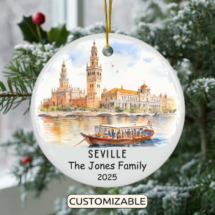 Gepersonaliseerde Sevilla Ornament, Spanje Keramisch Ornament