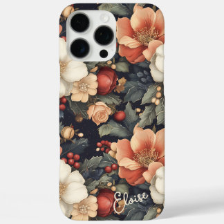 Gepersonaliseerde Shabby Chic Pastel Pink Peony iPhone 16 Pro Max Hoesje