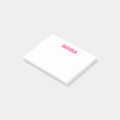 Gepersonaliseerde Shadow Monogram Initiaal Roze Post-it® Notes (Schuin)