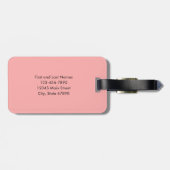 Gepersonaliseerde Shadow Monogram Peach Blue Bagagelabel (Achterkant horizontaal)