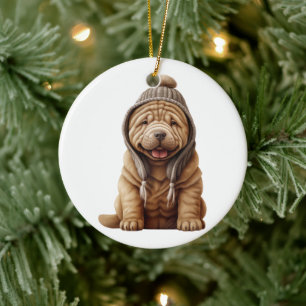 Gepersonaliseerde Shar-Pei hond Keramisch Ornament