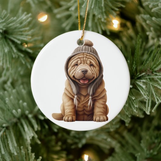 Gepersonaliseerde Shar-Pei hond Keramisch Ornament (Boom)