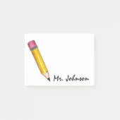 Gepersonaliseerde Sharp Yellow #2 Potcil Teacher S Post-it® Notes (Voorkant)