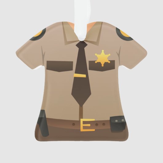 Gepersonaliseerde Sheriff Kerstfeestdag Ornament (voorkant)