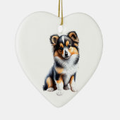 Gepersonaliseerde Shetland Sheepdog Puppy Keramisch Ornament (Rechts)