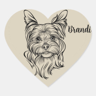 Gepersonaliseerde Shih Tzu hart Sticker met huisdi