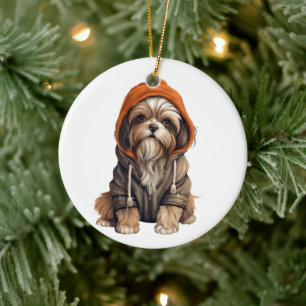 Gepersonaliseerde Shih Tzu hondenkunst Keramisch Ornament