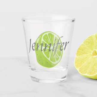 Gepersonaliseerde Shot Glass met Limoen en naam Glas