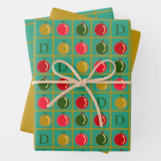 Gepersonaliseerde sierbingo - groen en goud inpakpapier vel (In situ)