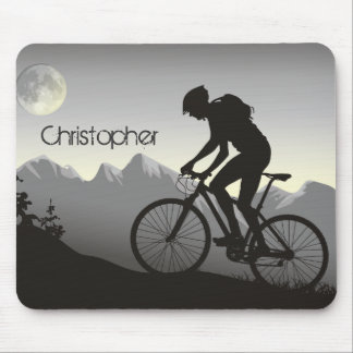 Gepersonaliseerde Silhouette Mountain Bike en Maan Muismat