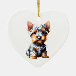 Gepersonaliseerde Silky Terrier Puppy Keramisch Ornament