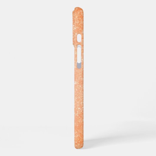 Gepersonaliseerde Sinaasappel Stone Textured iPhone Hoesje (Linkerkant)