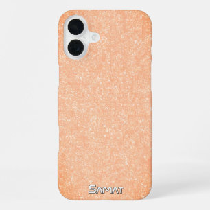 Gepersonaliseerde Sinaasappel Stone Textured iPhone 16 Plus Hoesje