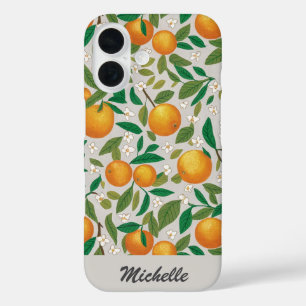 Gepersonaliseerde Sinaasappels Citrusvruchten Bloe iPhone 16 Hoesje