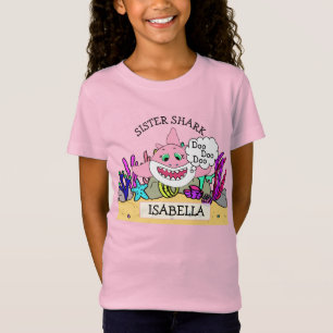 Gepersonaliseerde Sister Shark Baby's T-shirt