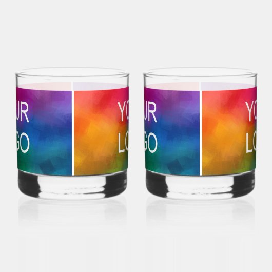 Gepersonaliseerde Sjabloon Business Company Logo B Whisky Glas (Rechts)