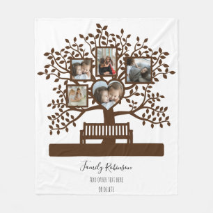 Gepersonaliseerde Sjabloon voor familieboomfotocol Fleece Deken