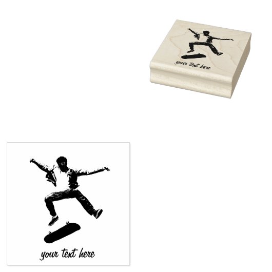 Gepersonaliseerde Skateboard  Rubberstempel (Gestempeld)