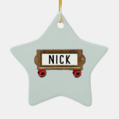 Gepersonaliseerde Skateboarder Keepomwille Keramisch Ornament (Achterkant)
