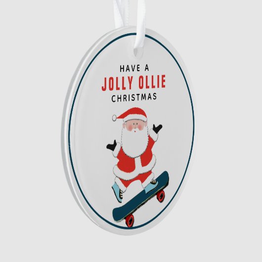 Gepersonaliseerde Skateboarder Keepomwille Ornament (voorkant)