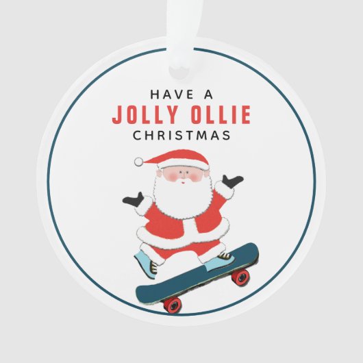 Gepersonaliseerde Skateboarder Keepomwille Ornament (voorkant)