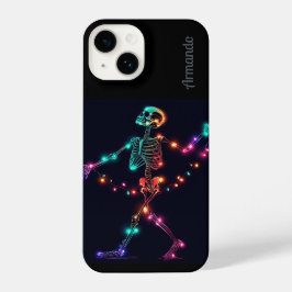 Gepersonaliseerde Skeleton Kerstverlichting Telefo iPhone 14 Hoesje