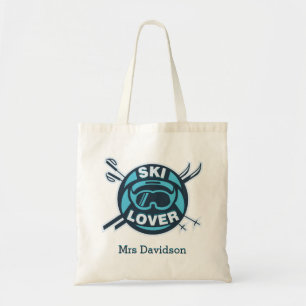 Gepersonaliseerde Ski Lover Skier Modern Tote Bag