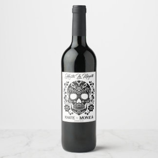 Gepersonaliseerde Skull Wine Labels Wijn Etiket