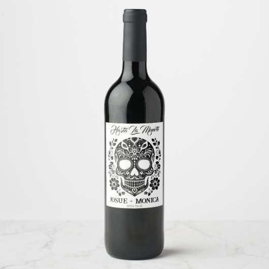 Gepersonaliseerde Skull Wine Labels Wijn Etiket (Voorkant)