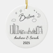 Gepersonaliseerde Skyline Boston Ornament Massachu (Voorkant)