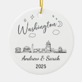 Gepersonaliseerde Skyline Washington Ornament (Voorkant)