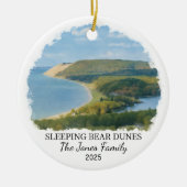 Gepersonaliseerde Slaap Beer Duinen Ornament, Mich Keramisch Ornament (Voorkant)
