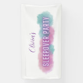 Gepersonaliseerde 'Sleepover Party' | Pastel kleur Spandoek (Verticaal)