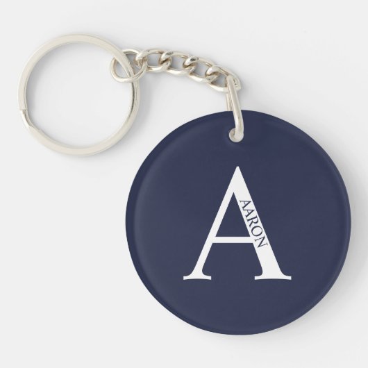 Gepersonaliseerde Sleutelhanger van het Monogram e (Voorkant)