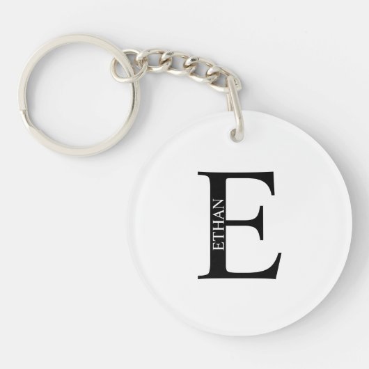 Gepersonaliseerde Sleutelhanger van het Monogram e (Voorkant)