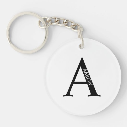 Gepersonaliseerde Sleutelhanger van het Monogram e (Voorkant)