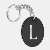 Gepersonaliseerde Sleutelhanger van het Monogram e (Voorkant Links)