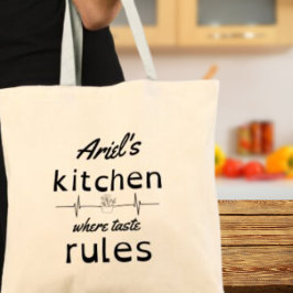 Gepersonaliseerde Smaakregels Chef Cook Foodie Gif Tote Bag