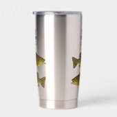 Gepersonaliseerde Smallmouth Bass Monogram Vis Geïsoleerde Drinkbeker (Rechts)