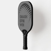 Gepersonaliseerde Smash, Spin, Win Grijs Pickleball Paddle (Links)