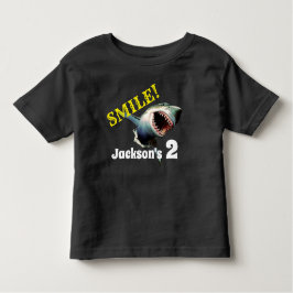 Gepersonaliseerde "Smile" Shark Birthday Kinder Shirts