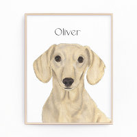 Gepersonaliseerde Smooth Cream Dachshund Art