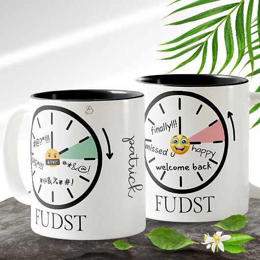 Gepersonaliseerde Snarky Daylight Savings Time Tweekleurige Koffiemok